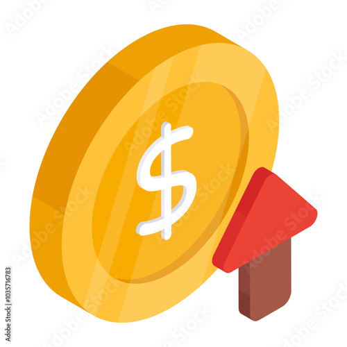Conceptual flat design icon of pay per click

