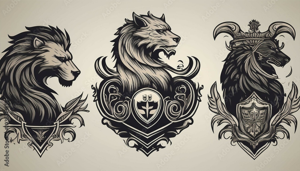 Obraz premium heraldic lion head