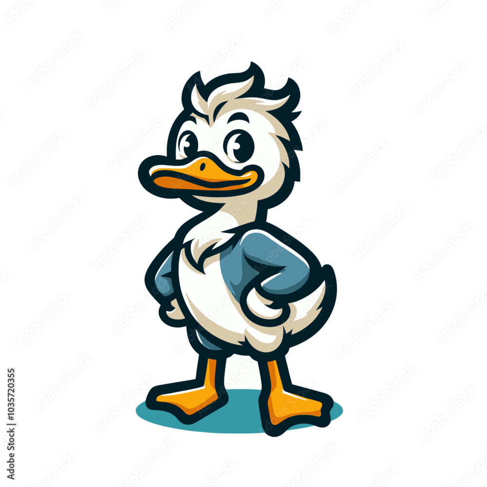 Fototapeta premium cool duck modern style mascot isolated vector illustration