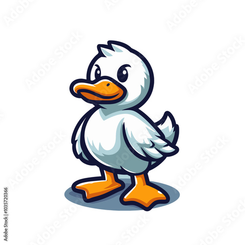 cool duck modern style mascot isolated vector illustration