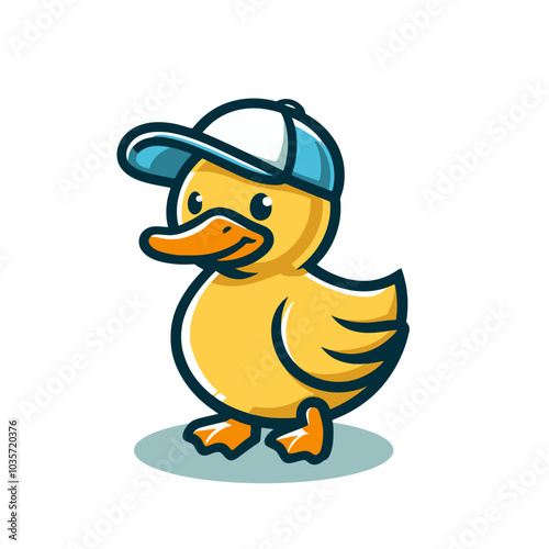 cool duck modern style mascot isolated vector illustration