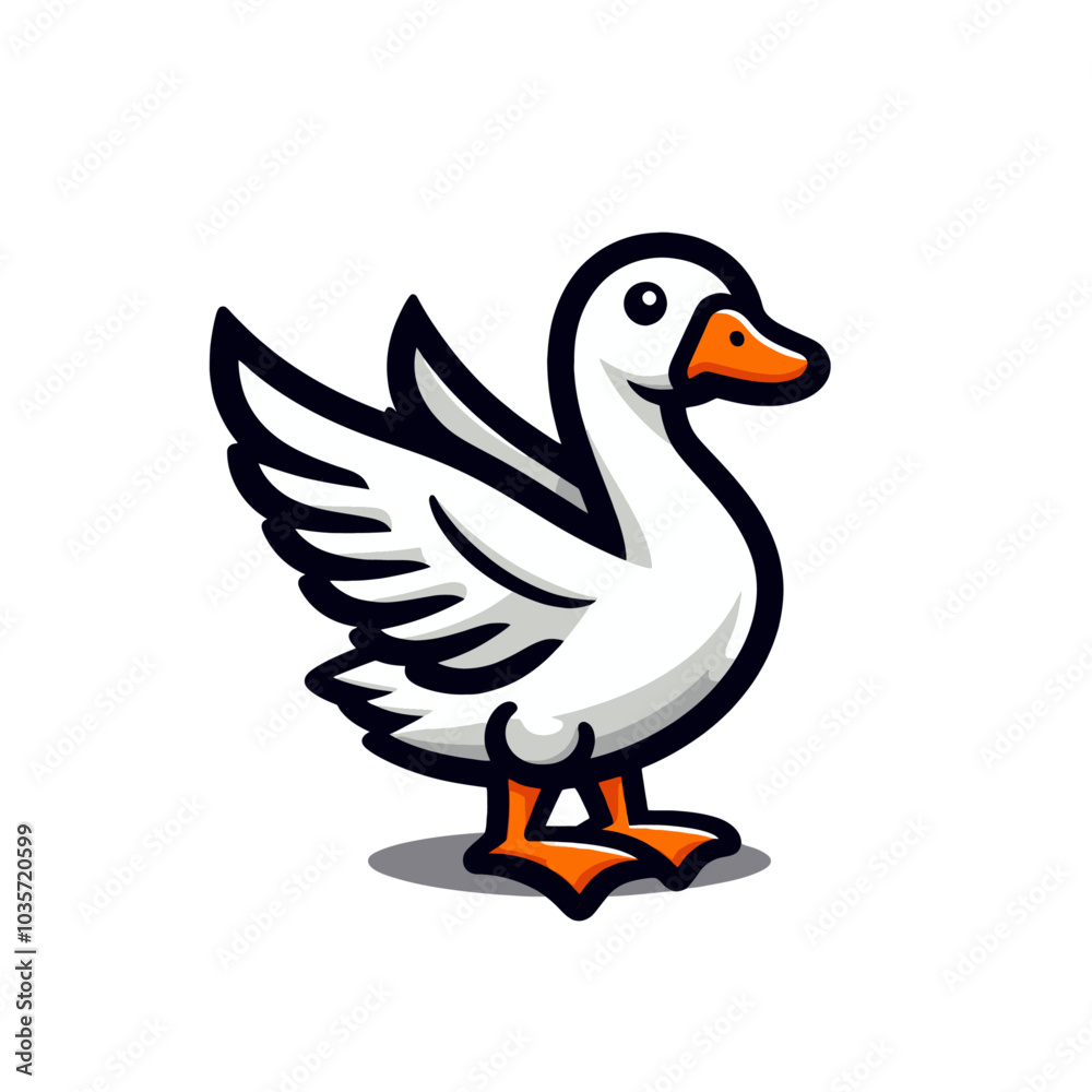 Goose modern isolated vector illustration 