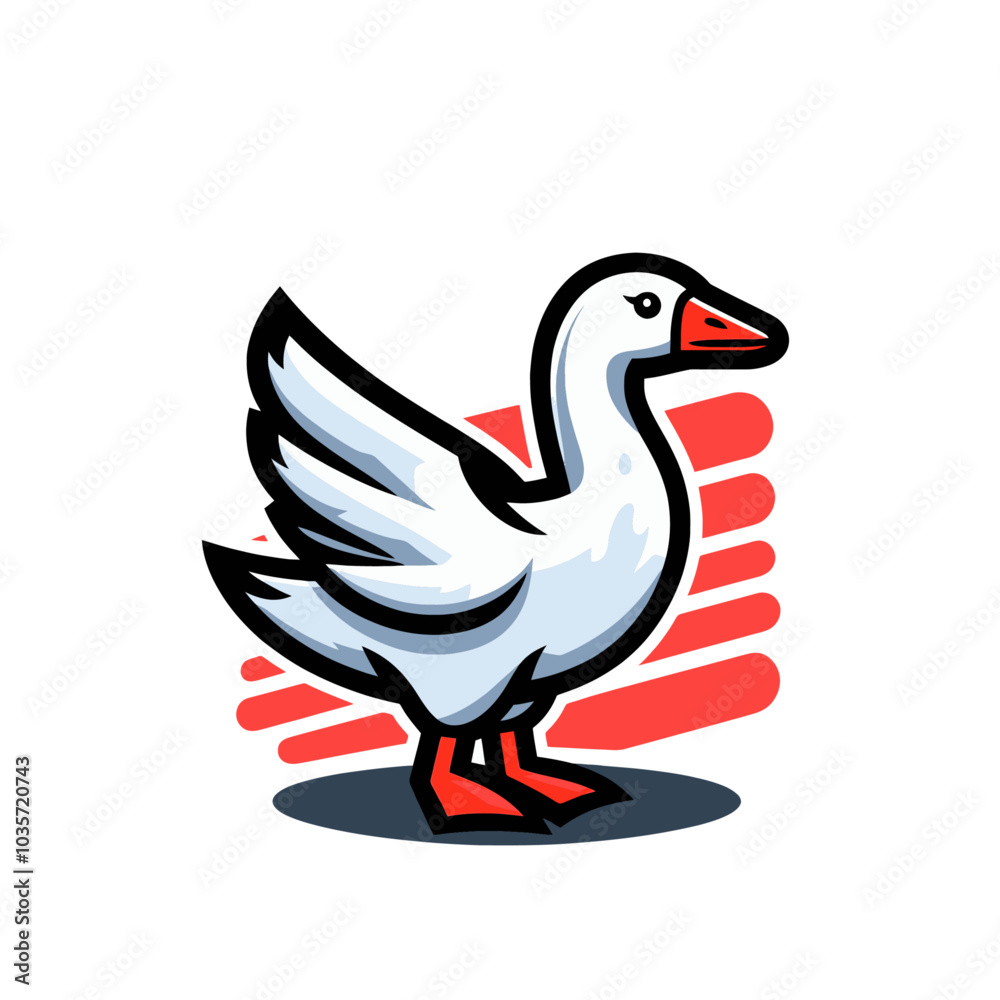 Goose modern isolated vector illustration 