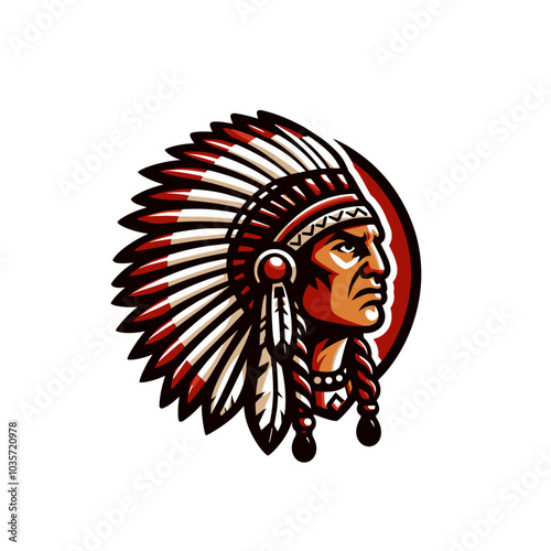 Indian chief isolated vector illustration