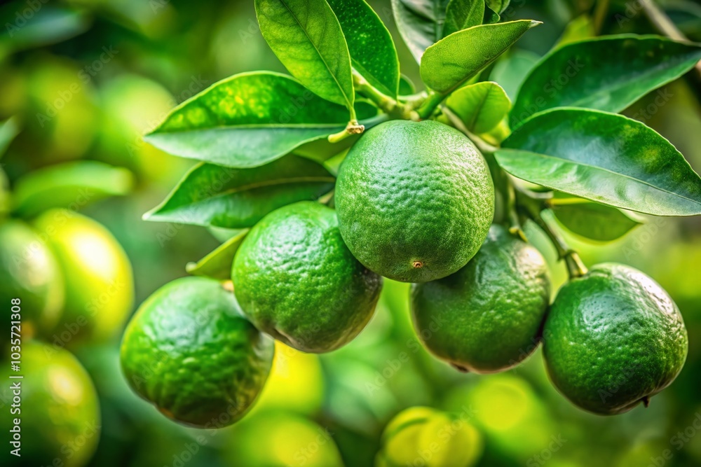Fresh Organic Limes on Tree in Lush Garden - A Vitamin C Powerhouse for Healthy Living Fresh Organic Limes on Tree in Lush Garden - A Vitamin C Powerhouse for Healthy Living