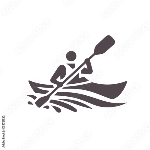 Kayaking canoe modern sports isolated vector illustration