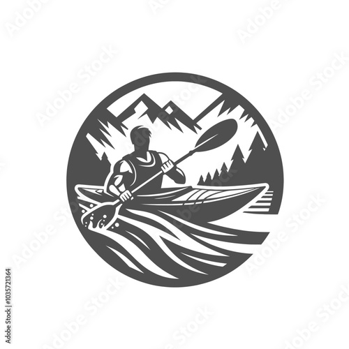 Kayaking canoe modern sports isolated vector illustration