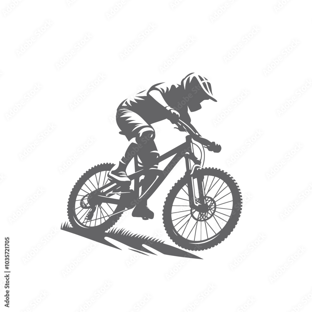 Mountain bike rider isolated vector illustration Mountain bike rider isolated vector illustration