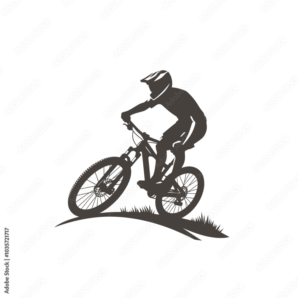 Mountain bike rider isolated vector illustration Mountain bike rider isolated vector illustration