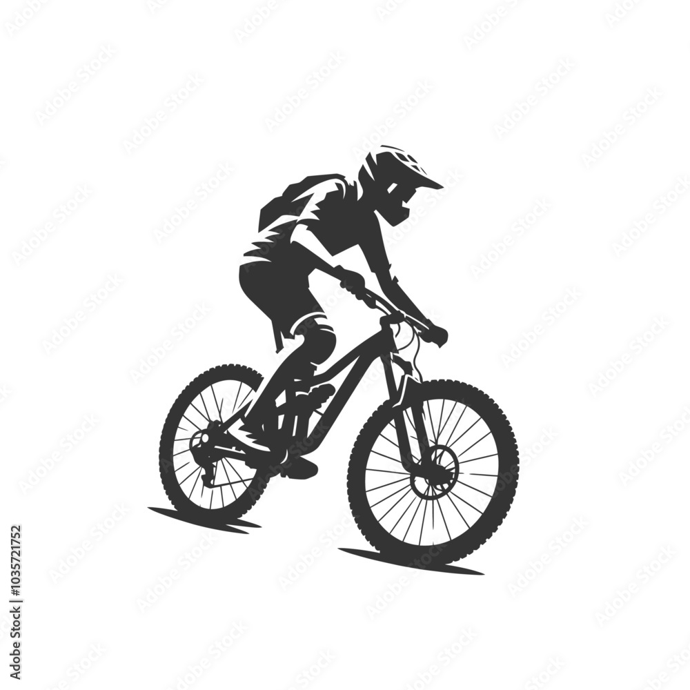 Mountain bike rider isolated vector illustration Mountain bike rider isolated vector illustration