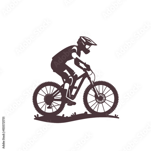 Mountain bike rider isolated vector illustration