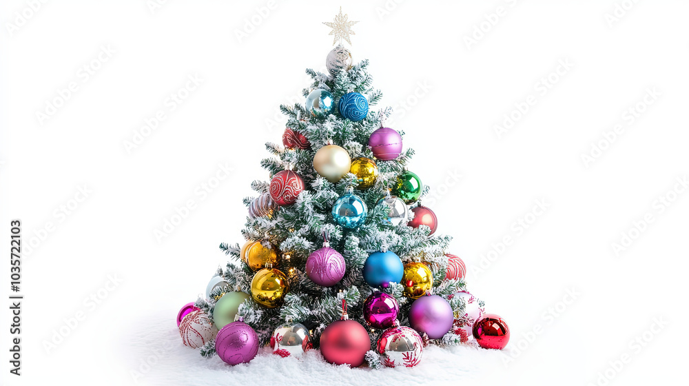 Decorated Christmas tree isolated on white Decorated Christmas tree isolated on white