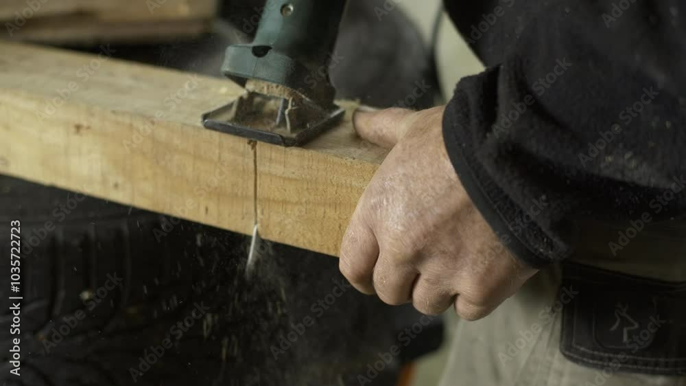 personne, bricolage, coupe, visse, troue, trait, trace, ligne, bois, métal, rustique, travail, marteau, clou, scie, mesure, perceuse, tournevis, atelier, planche, vis, ponçage, outil, menuiserie, créa