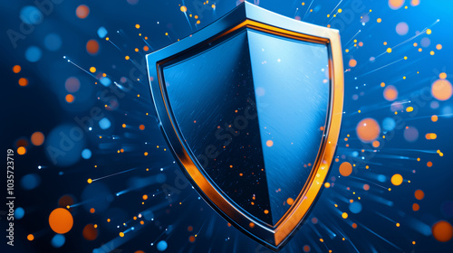 Glowing Shield with Blue and Orange Light Effects