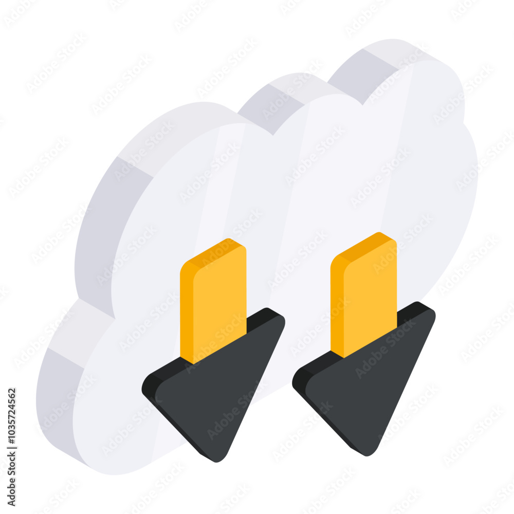 Conceptual flat design icon of cloud download
Conceptual flat design icon of cloud download