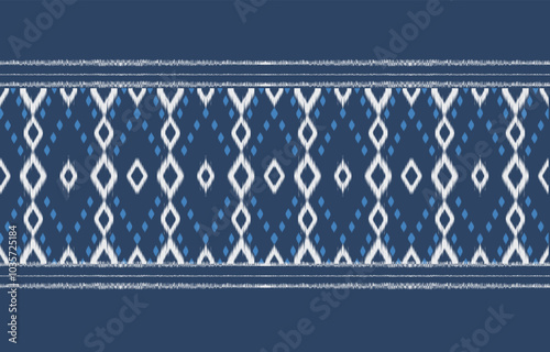 Geometric ethnic oriental ikat seamless pattern  color oriental. Aztec ornament print. Design for background ,curtain, carpet, wallpaper, clothing, wrapping, Batik, vector illustration.