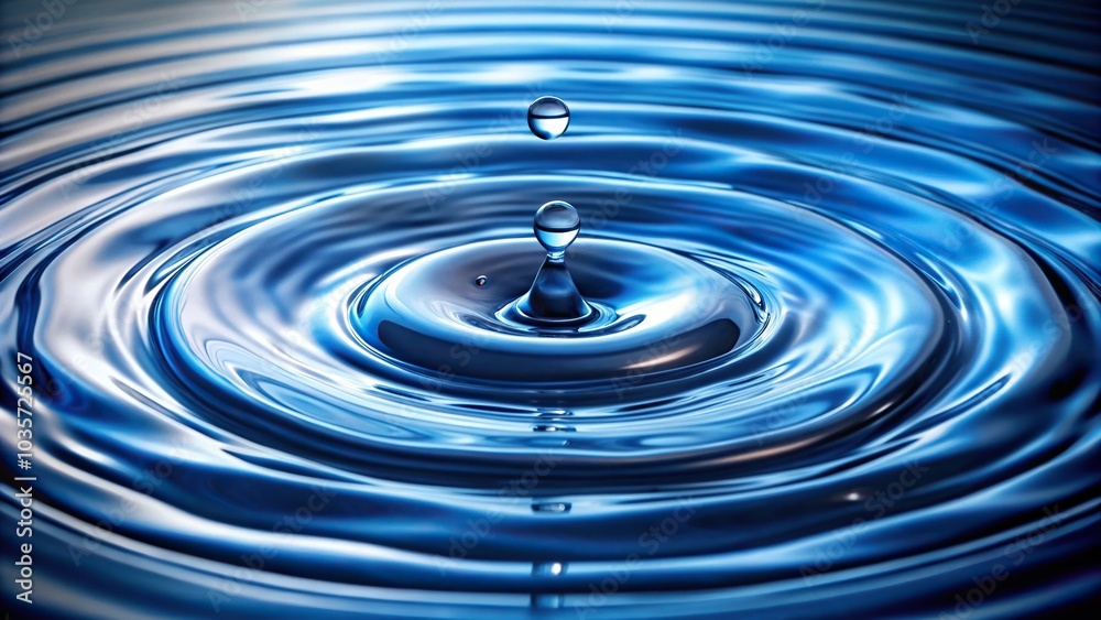Abstract water texture with reflective drops rings and ripples Abstract water texture with reflective drops rings and ripples