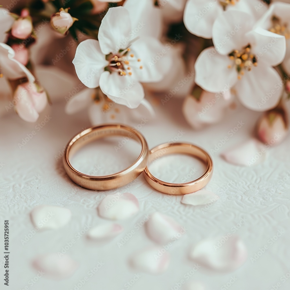 wedding rings with flowers. wedding rings with flowers.
