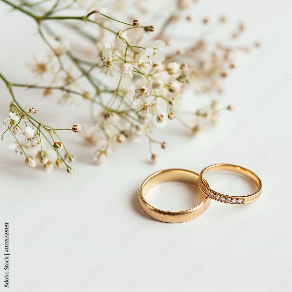 wedding rings with flowers. wedding rings with flowers.