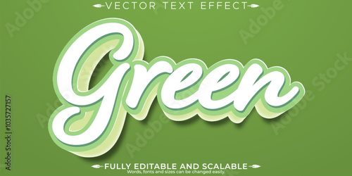 Organic green text effect, editable natural and fruit text style