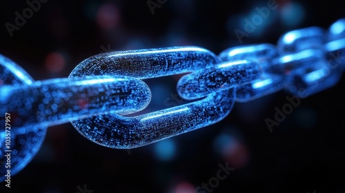 3D Illustration of Blockchain in a Digital Space