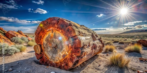 Giant Fossilized Log in Petrified Forest National Park - Nature's Ancient Treasure photo