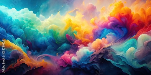 Abstract watercolor background with cool colors