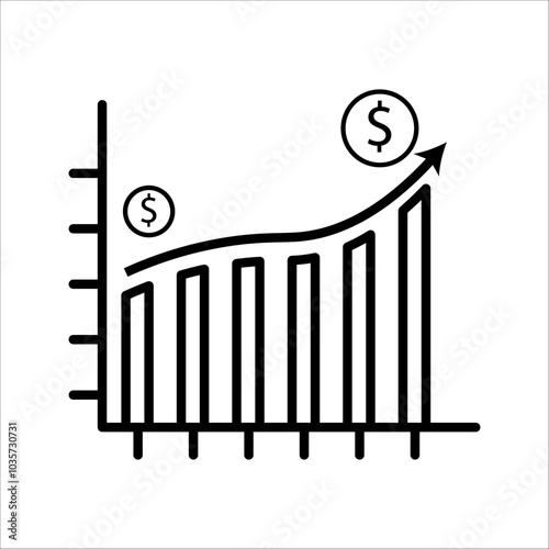 Graphs and charts web line icon. data elements, bars and pies, diagrams for business infographics. statistical and analytical data visualization. vector illustration