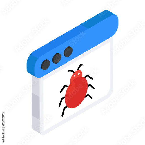 Modern design icon of infected website 

