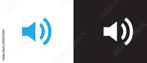 Audio speaker volume on line art icon for apps and websites