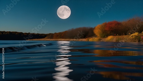 moon over lake