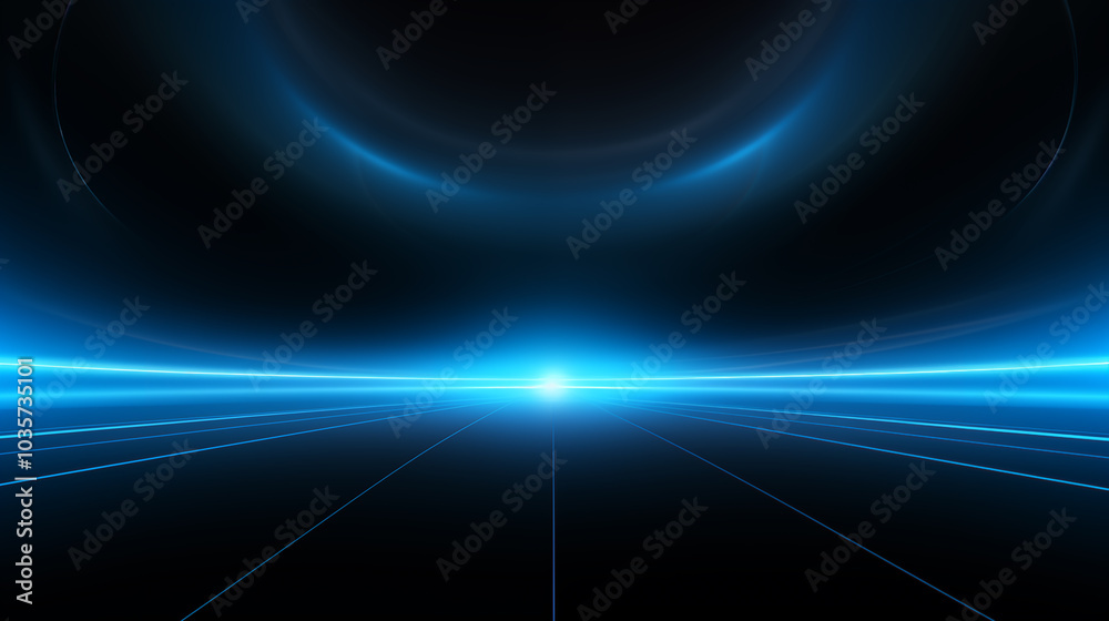Blue glowing arc technology concept abstract platform background image Blue glowing arc technology concept abstract platform background image