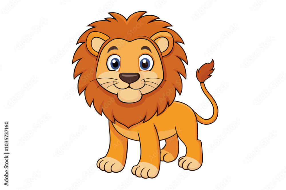 Fototapeta premium Lion cartoon vector illustration