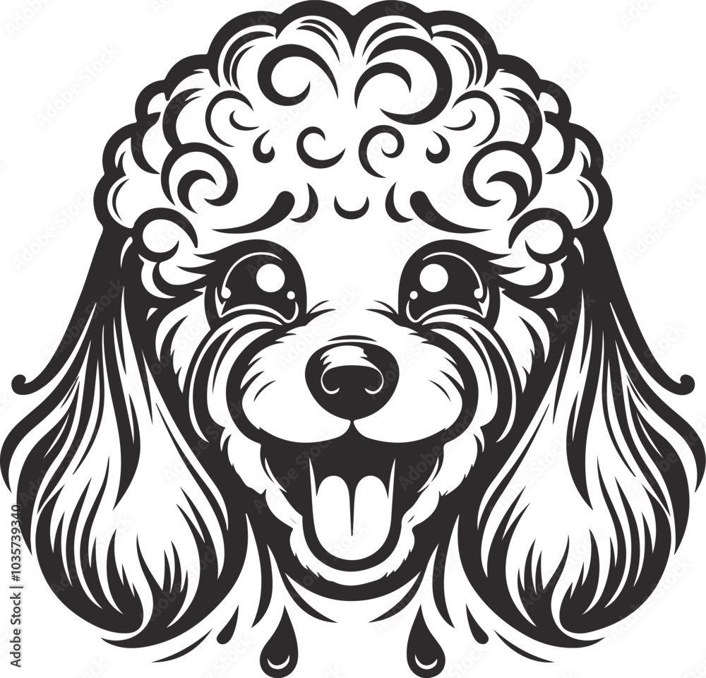 Fototapeta premium poodle dog in different poses, clipart, and vector silhouette designs.