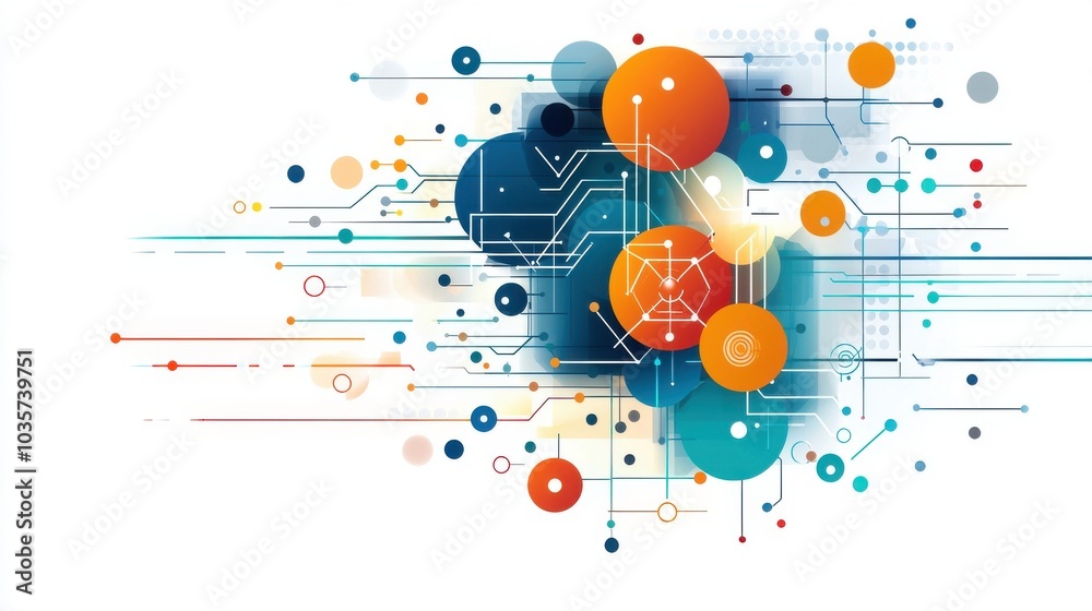 Abstract Illustration of Machine Learning and Algorithms Abstract Illustration of Machine Learning and Algorithms