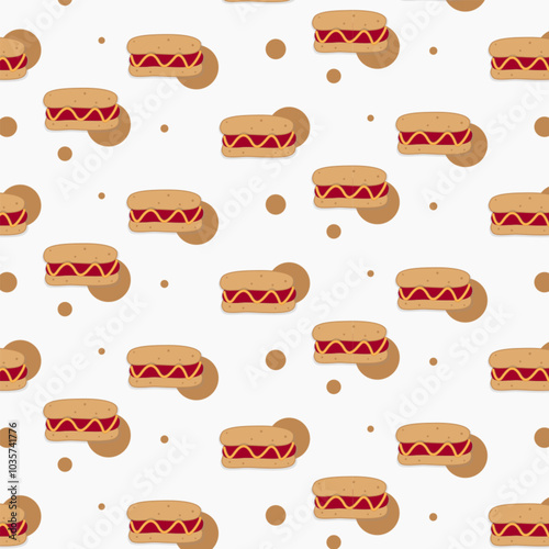 hotdog seamless pattern background