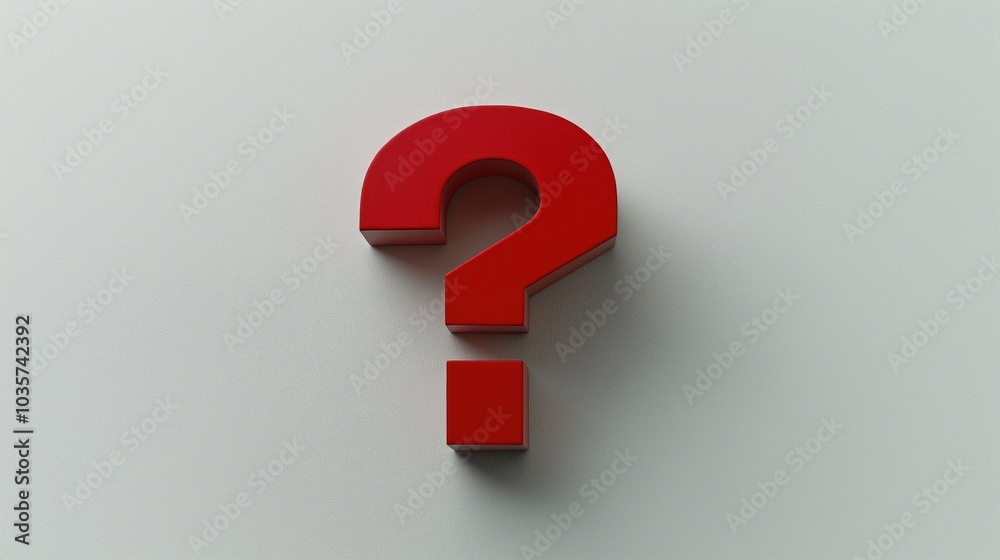3D Red question mark sign on a gray background. Modern 3D red question mark. 3D Red question mark sign on a gray background. Modern 3D red question mark.