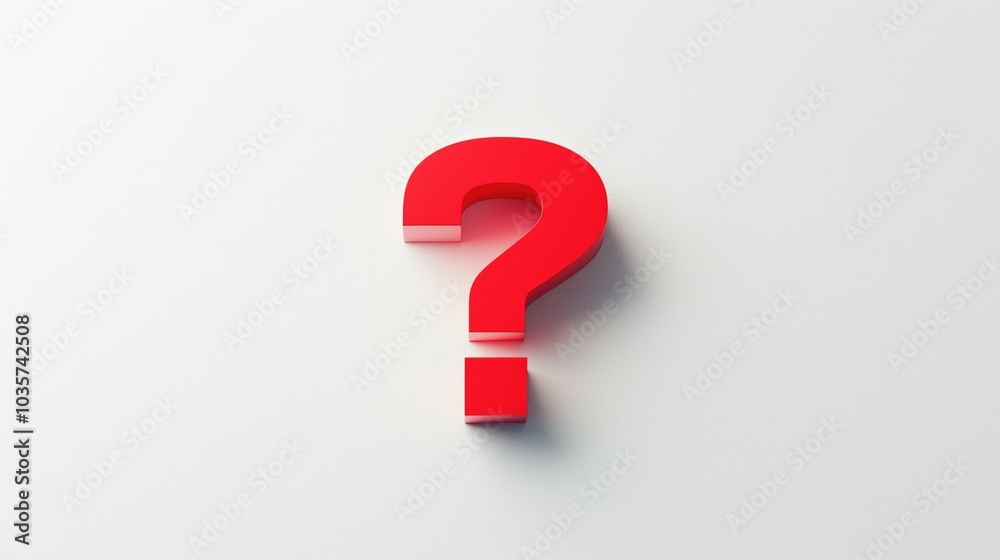 Red question mark sign on a white background. 3D red question mark on a white background. Red question mark sign on a white background. 3D red question mark on a white background.