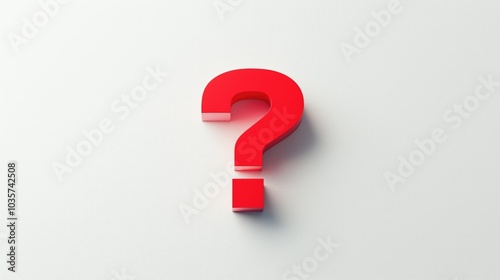 Red question mark sign on a white background. 3D red question mark on a white background.