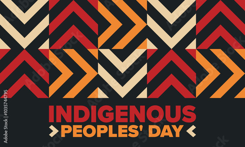 Indigenous Peoples' Day. Native American Day. American Indian culture. Heritage Month. Celebrate annual in United States. Tradition pattern. Poster, card, banner and background. Vector illustration