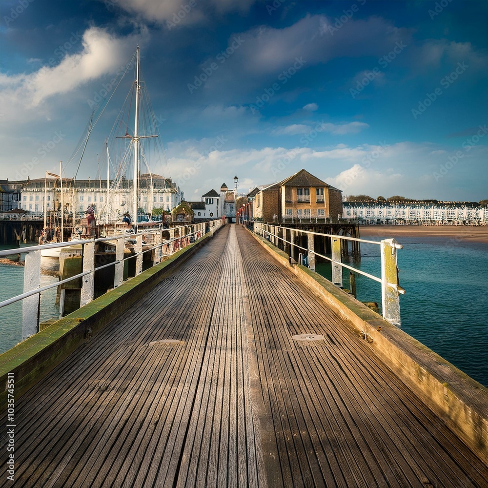Obraz premium pier in a harbour, AI generated