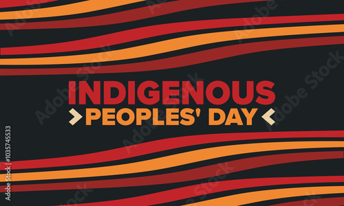 Indigenous Peoples' Day. Native American Day. American Indian culture. Heritage Month. Celebrate annual in United States. Tradition pattern. Poster, card, banner and background. Vector illustration