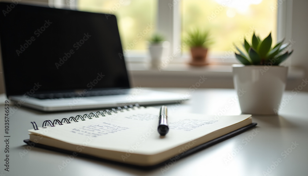Home Office: Notebook and Pen for Journaling and Productivity Home Office: Notebook and Pen for Journaling and Productivity