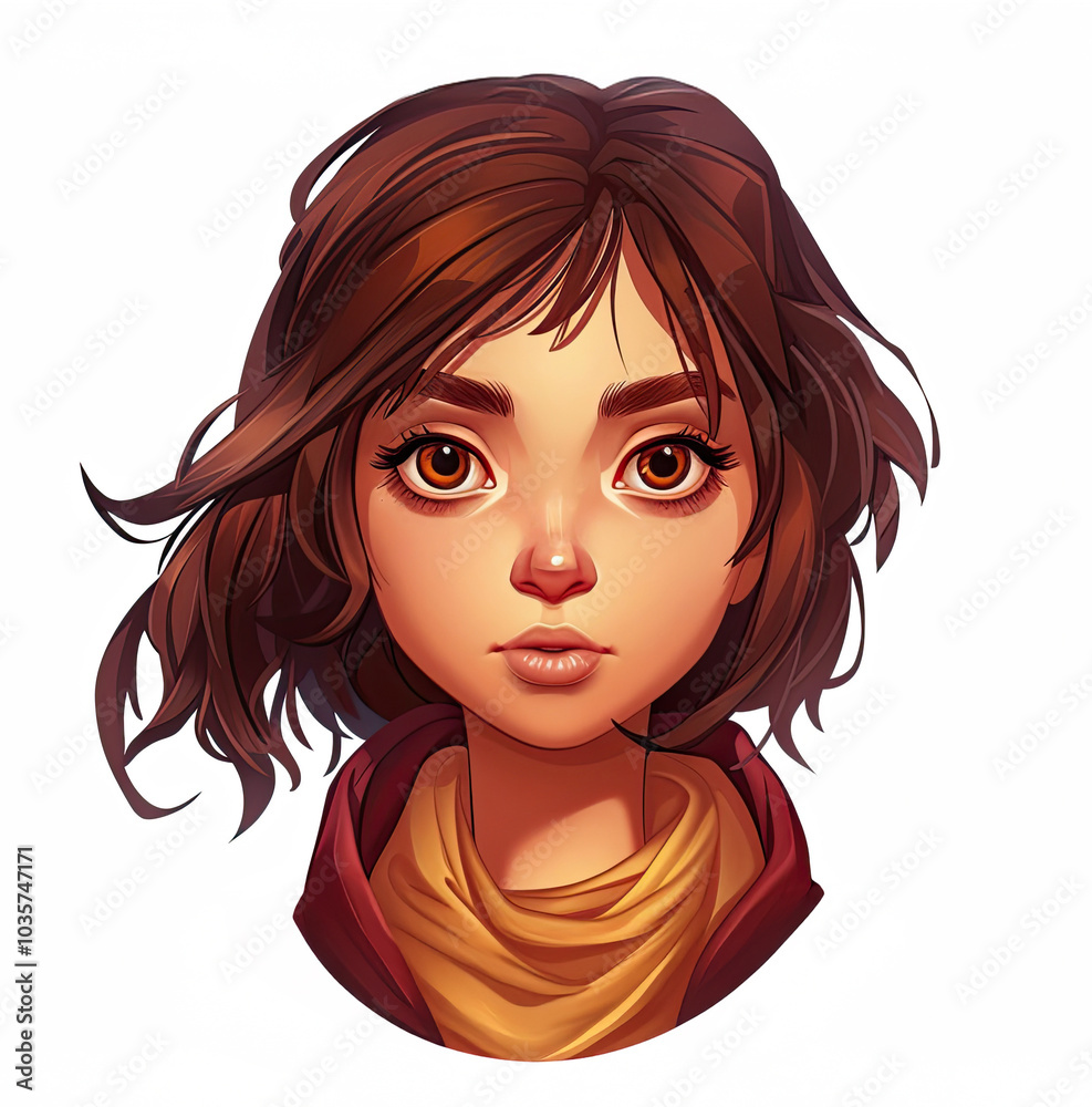 Game character portrait for casual mobile game Game character portrait for casual mobile game
