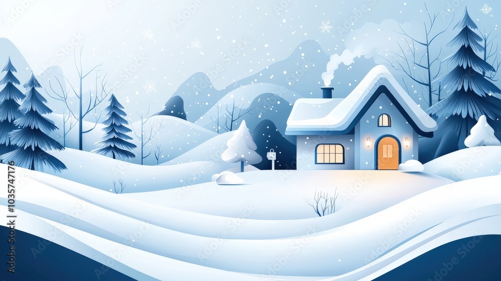 Fototapeta premium Cozy Winter Home with Smart Heating System