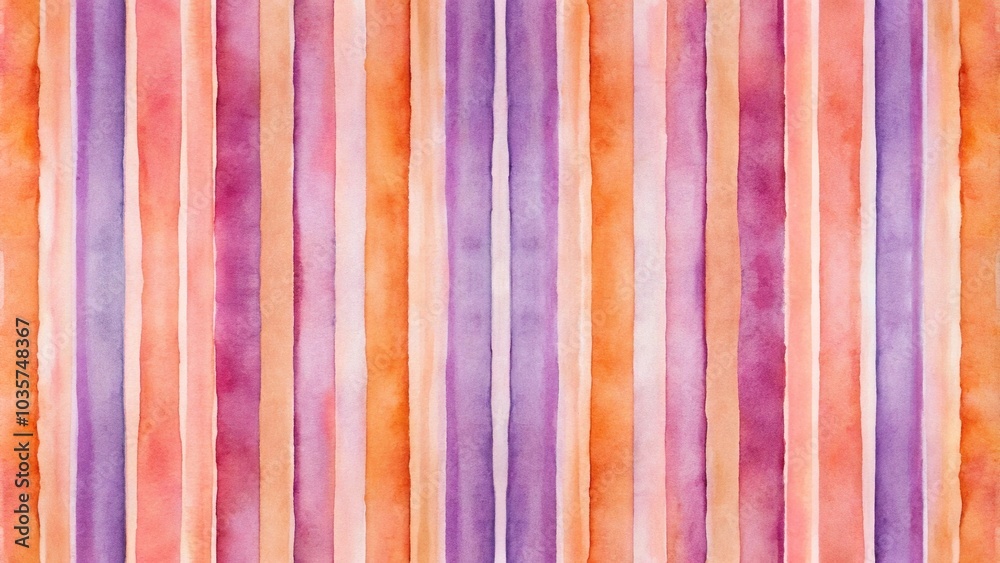 Abstract watercolor painting of vertical stripes in peach pink and purple Abstract watercolor painting of vertical stripes in peach pink and purple
