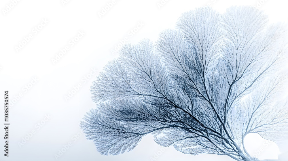 A Detailed Close-Up of a Blue Sea Fan Coral Branch A Detailed Close-Up of a Blue Sea Fan Coral Branch