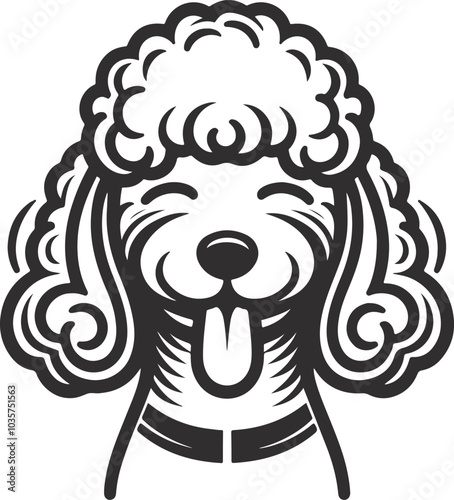 poodle dog in different poses, clipart, and vector silhouette designs.