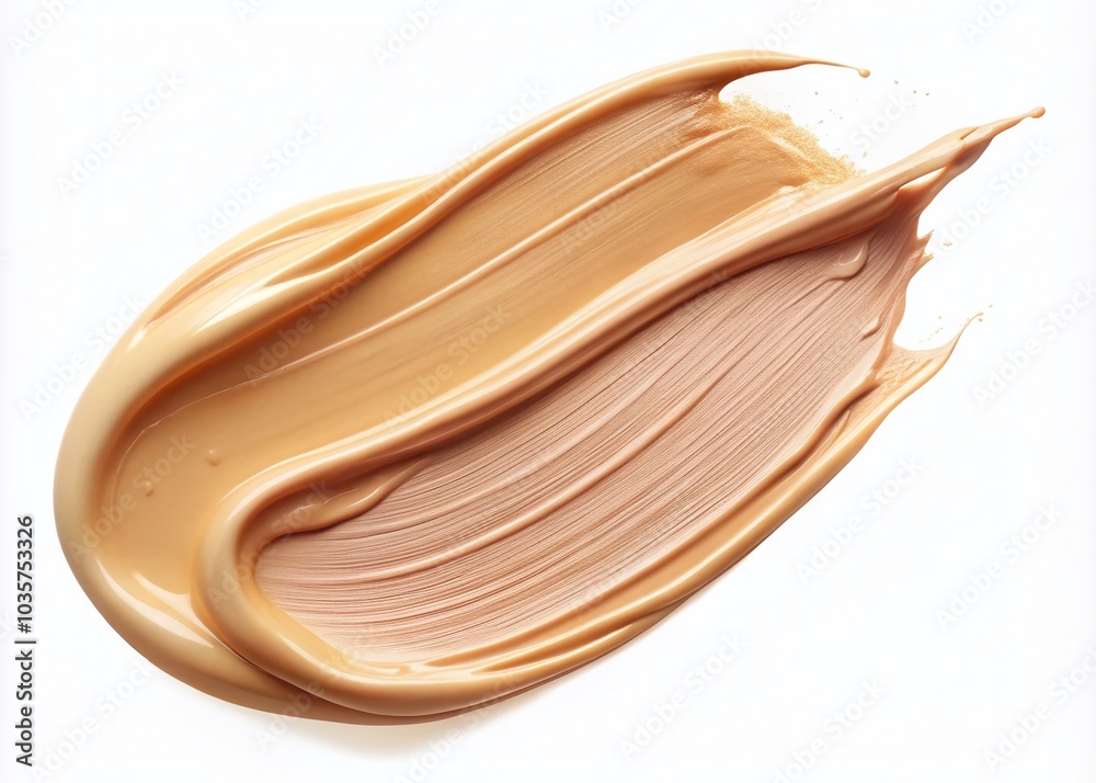 Liquid Foundation Smear on White Background for Makeup Artistry and Cosmetic Promotion Liquid Foundation Smear on White Background for Makeup Artistry and Cosmetic Promotion