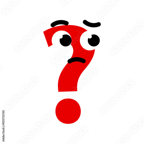 Question mark cartoon character. Problem, inquiry, question concepts. Flat decorative vector design isolated illustration.